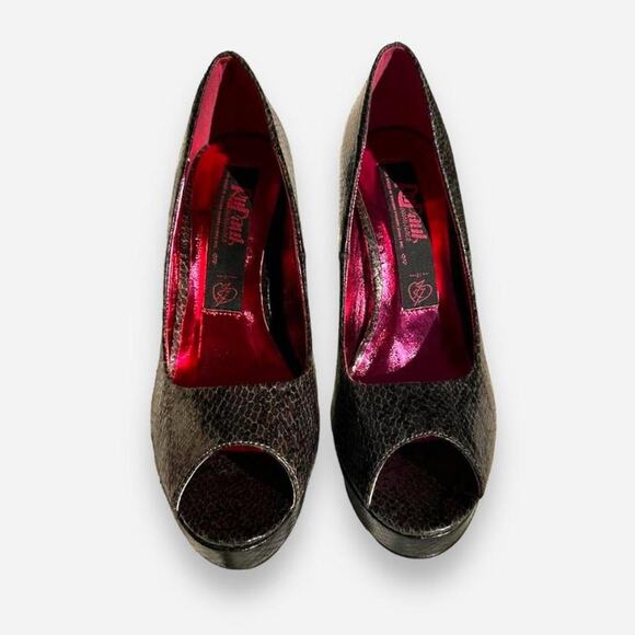 RuPaul Drag Race x Iron Fist Snakeskin Peep Toe Platform Heels  Stilettos - Picture 3 of 7